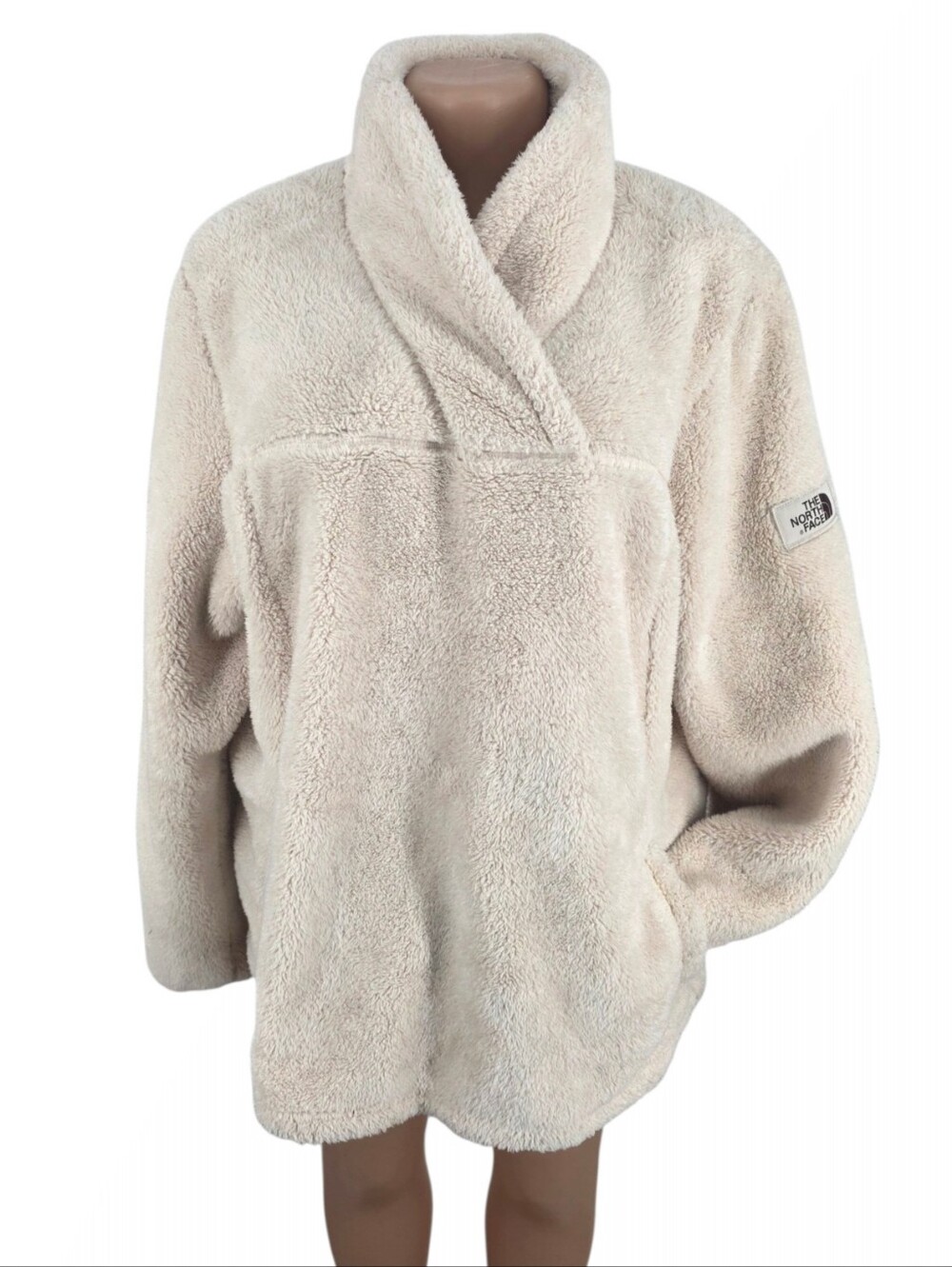The North Face Vintage White Campshire Sherpa Fleece Shawl Collar Pullover XXL
